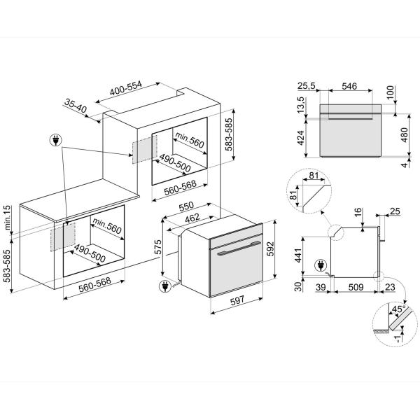 Духовой шкаф с пароваркой Smeg SOP6104S2PB3