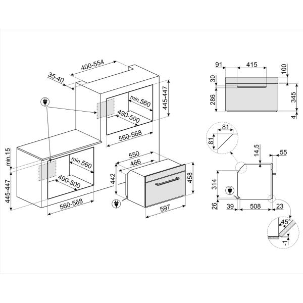Духовой шкаф с функцией СВЧ Smeg SO4902M1X